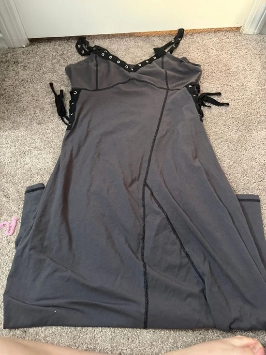 Social Collision XL Dark Gray maxi dress - Picture 2 of 2